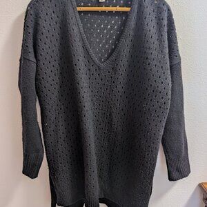 100% Cashmere Autumn Cashmere soft drop-sleeve hi-lo v-neck sweater